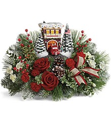 Thomas Kinkade's Festive Fire Station Bouquet from Aladdin's Floral in Idaho Falls